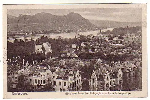 02386 Ak Godesberg Blick auf das Siebengebirge 1925