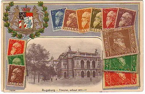 02385 Timbres Pass Partout Ak Augsbourg 1912