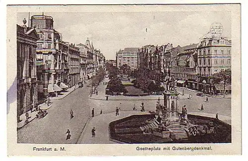 02383 Ak Frankfurt a.M. Goetheplatz m. Gutenbergdenkmal