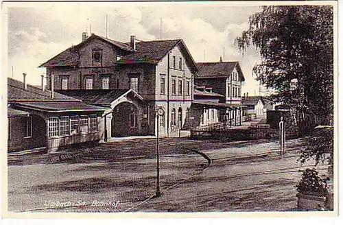02366 Ak Limbach en Saxe Gare ferroviaire vers 1930