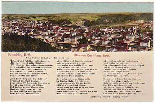 02342 Ak Schmoölln S.-A. Vue de la tour d'Ernst Agnes 1911