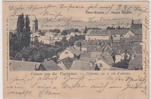 02335 Ak Colmar de la vue d'oiseau Oberelsass 1906