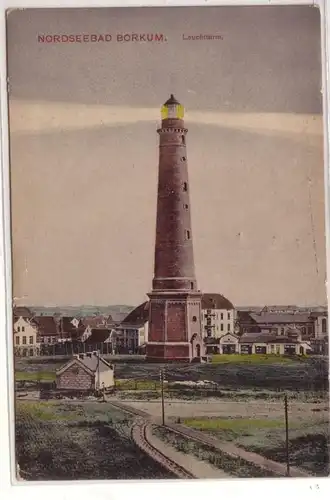 0233 Ak Mer du Nordbad Borkum phare 1909
