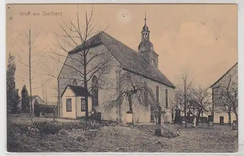02319 Ak Gruß aus Dietharz Kirche um 1910