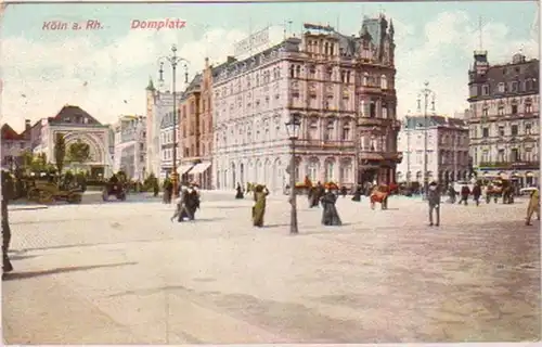 02314 Ak Cologne am Rhein Domplatz 1911