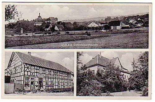 02262 Ak Gruss aus Schweickershausen Gasthof um 1930