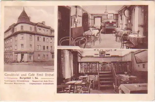 02242 Ak Burgstädt Conditorei und Café 1917