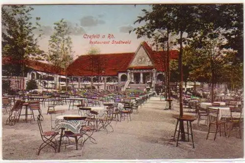 02194 Ak Crefeld a. Rh Restaurant Stadtwald um 1910