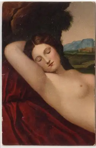 02181 Kunst Ak Erotik "Schlummernde Venus" um 1920