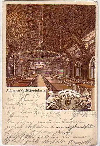 02168 Ak Munich Royal Hofbräuhaus 1899