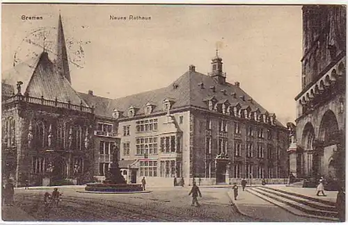 02127 Feldpost Ak Bremen Neues Rathaus 1915