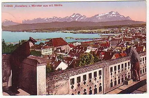 02096 Ak Konstanz vom Münster zum Berg Säntis 1913