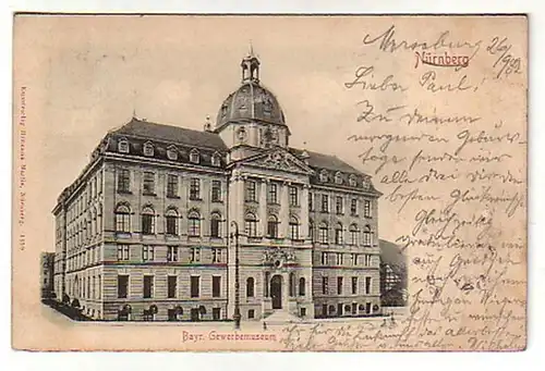 02088 Relief Ak Nuremberg Bayr. Musée d'affaires 1902