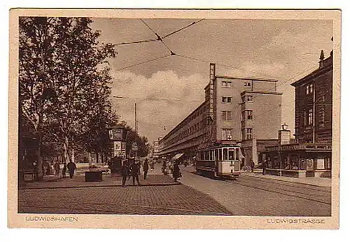 02085 Ak Ludwigshafen Lodwiigstrasse avec tramway