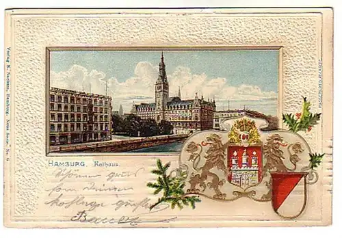 02062 Ak Passpartout Hambourg Hôtel de ville 1906
