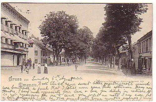 01261 Ak Gruß aus Ilmenau Lindenstrasse 1900