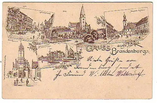 01256 Ak Salutation de Brandebourg a. Havel 1901