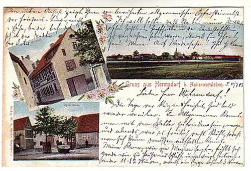 01246 Ak Gruß aus Hermsdorf b. Hohenwarsleben 1903