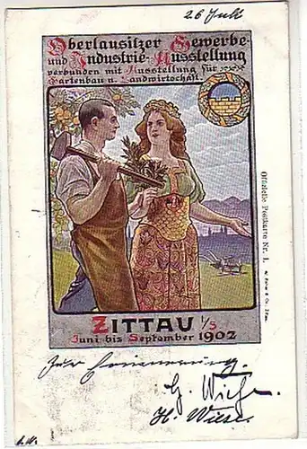 01245 Ak Exposition professionnelle Zittau in Sachsen 1902