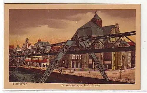 01229 Ak Elberfeld Schwebebahn am Thalia Theater um1930