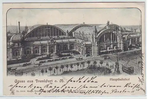 01225 Ak Gruß aus Frankfurt am Main Hauptbahnhof 1901