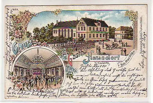 01212 Ak Lithographie Gruss vom Gasthof Hausdorf 1903