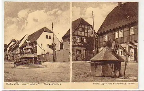 01191 Ak Kohren neuer und alter Marktbrunnen 1933