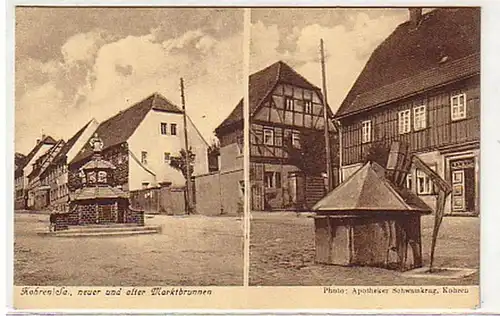 01191 Ak Kohren, nouvelle et ancienne fontaine du marché 1933