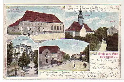 01176 Ak Salutation de Hain bei Kieritzsch Gasthof 1907