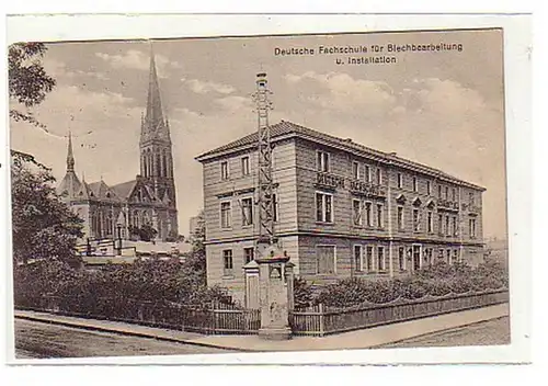 01148 Ak Aue Fachschule für Blechbearbeitung 1911