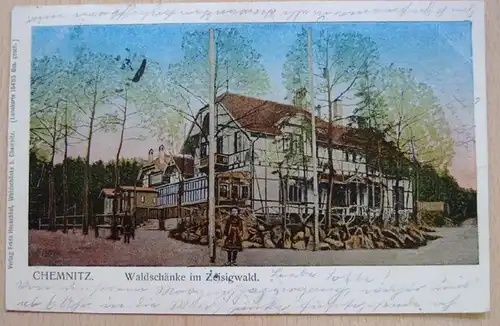 01147 Ak Chemnitz Waldschunke im Zeisigwald 1906