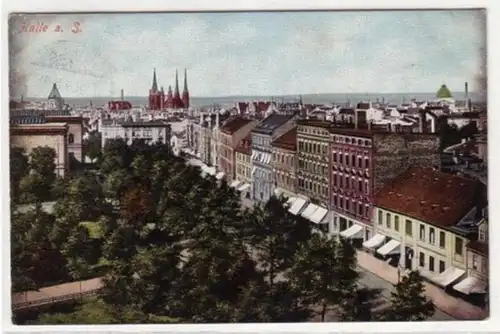 01145 Ak Halle a.S. Panoramablick Strassenansicht 1909