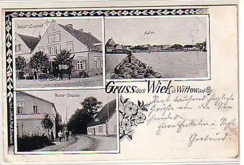01104 Ak Gruss aus Wiek Gasthaus & Hafen 1901