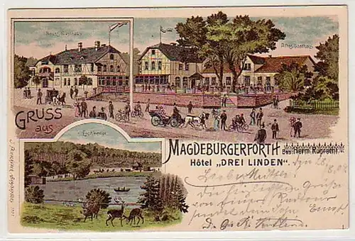 01088 Ak Lithographie Greuss de Magdeburgerforth 1904