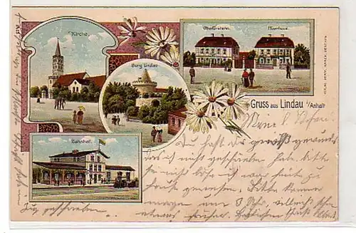 01086 Ak Lithographie Greuss de Lindau i. Anhalt 1905