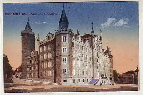01079 Ak Bautzen in Sa. Kronprinz Kaserne um 1910