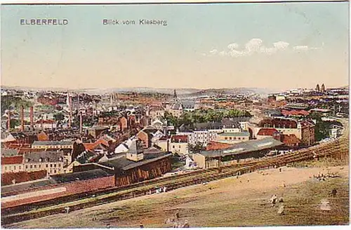 01077 Ak Elberfeld Blick vom Kiesberg um 1910