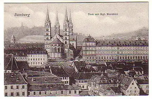 01042 Ak Bamberg Dom avec kgl. Résidence vers 1910