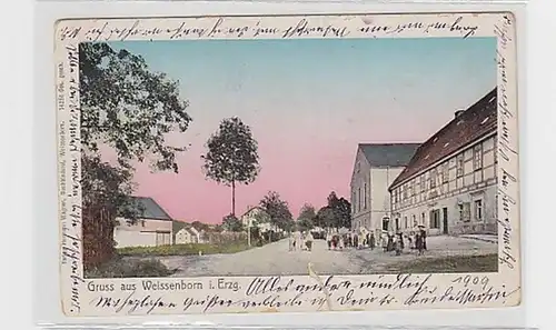 01037 Ak Gruß aus Weissenborn im Erzgebirge 1909