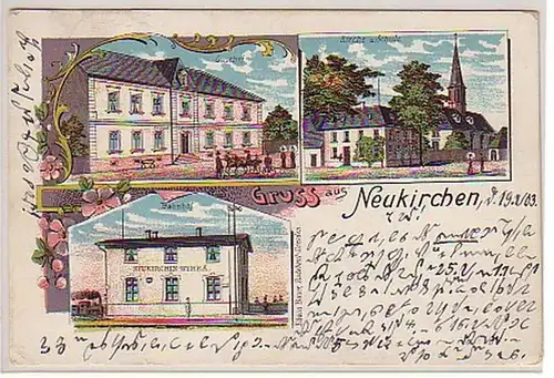 01032 Ak Gruss aus Neukirchen Wyhra Gasthof 1903