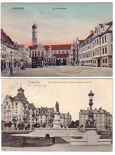0104/ 2 Ak Augsburg Prince-Regentstr., etc. vers 1910