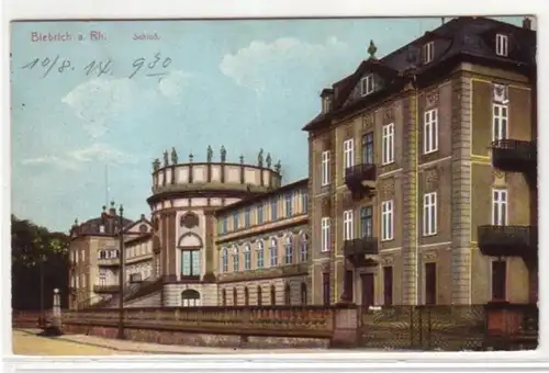 01013 Feldpost Ak Biebrich am Rhein Schloß 1914