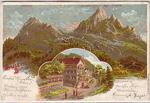01011 Ak Lithographie Gruss de Birkenstein 1899