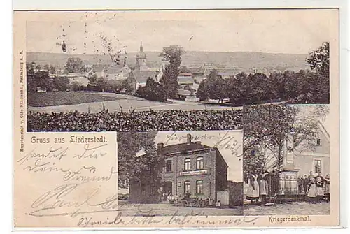 01007 Ak Gruss aus Liederstedt Gasthaus usw. 1906