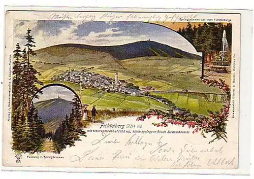 01005 Ak Fichtelberg avec Oberwiesenthal 1903