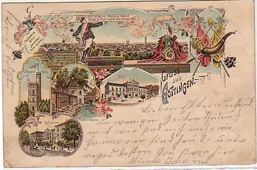 00988 Ak Lithographie Gruß aus Göttingen Studentika1904