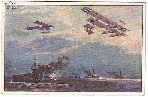 00982 Ak avions à eau au-dessus de la flotte anglaise1915