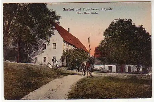 00975 Ak Gasthof und Fleischerei Heynitz um 1910