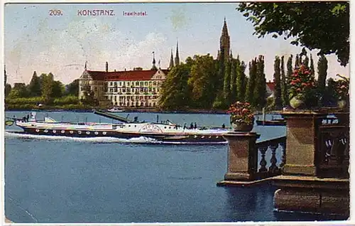 00972 Ak Konstanz Inselhotel Dampfer Neptun 1931