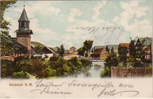 00967 Ak Heubisch Sachsen Meiningen Vue totale 1904